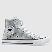 Converse All Star Hi Girls Junior in Silver Converse All Star Hi,1 of 4