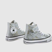 Converse All Star Hi Girls Junior in Silver Converse All Star Hi,3 of 4