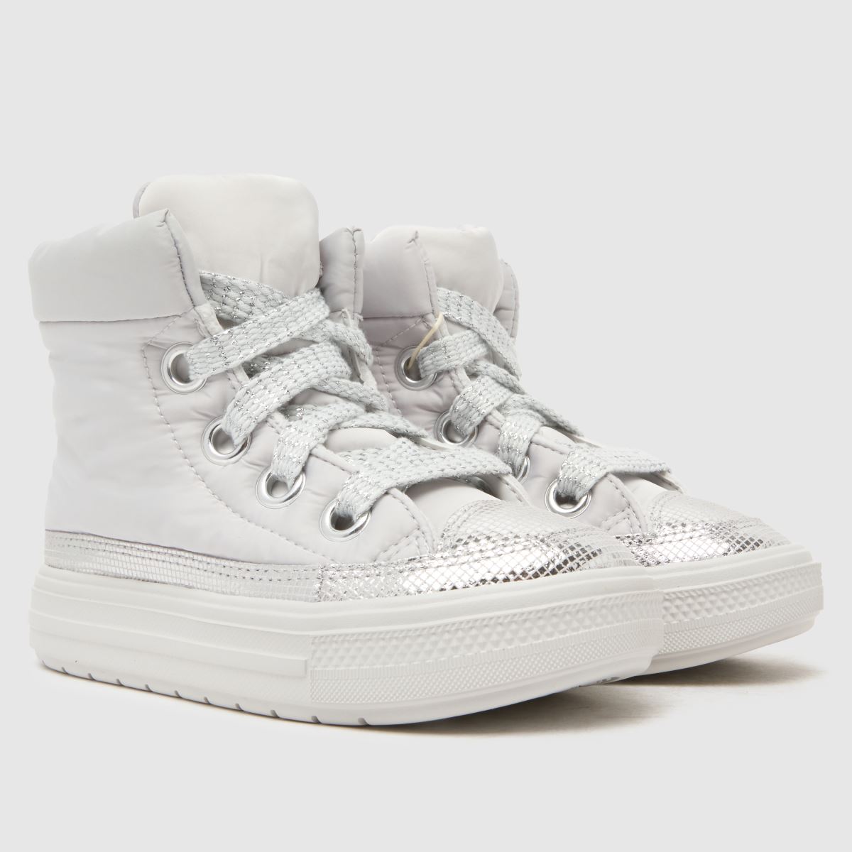 Converse All Star Disco Hi Girls Toddler in Silver Converse All Star Disco Hi 1