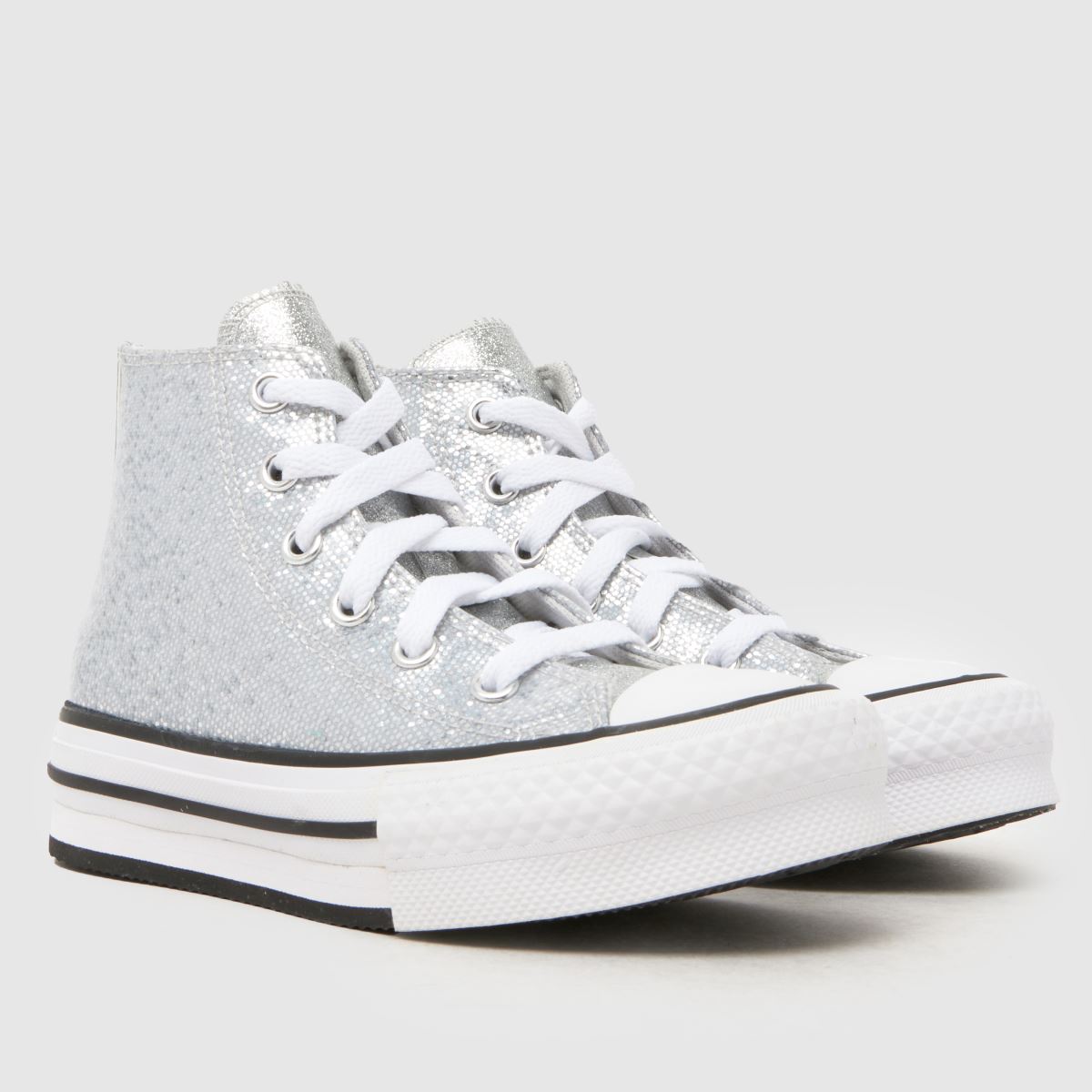 Converse All Star EVA Lift Hi Girls Junior in Silver Converse All Star EVA Lift Hi 1