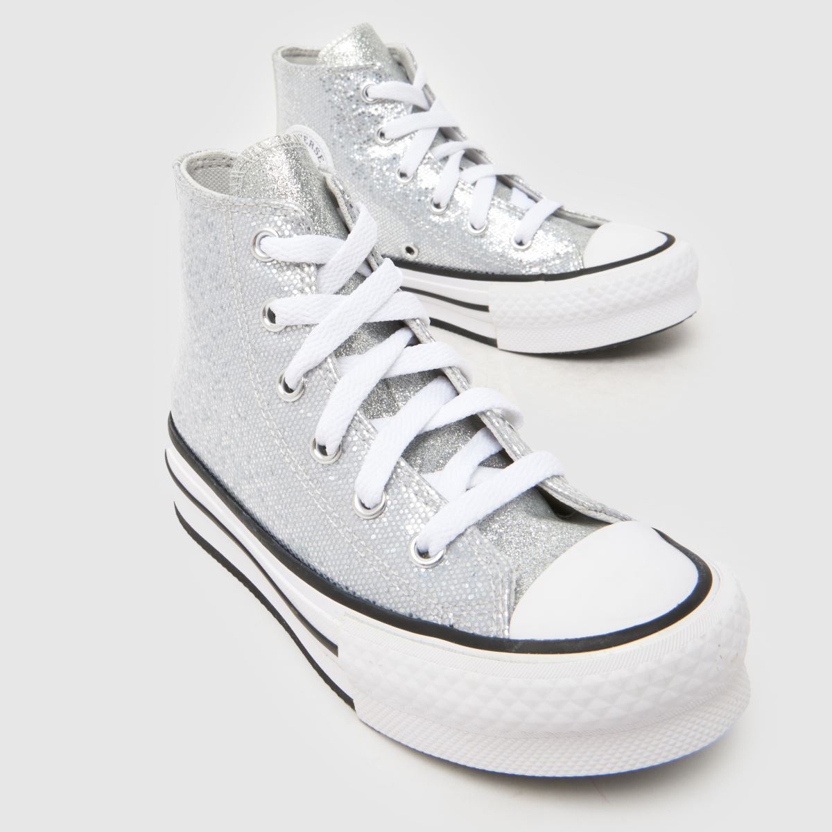 Converse All Star EVA Lift Hi Girls Junior in Silver Converse All Star EVA Lift Hi 4