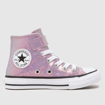 Converse Lilac All Star Hi 1V Glitter Girls Junior