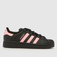 adidas Superstar II Girls Junior in Black & pink adidas Superstar II,1 of 4
