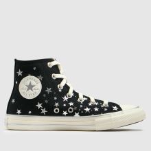 Converse All Star Hi Girls Junior in Black & Silver Converse All Star Hi,1 of 4