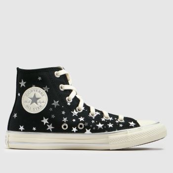 Converse Black & Silver All Star Hi Girls Junior