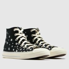 Converse All Star Hi Girls Junior in Black & Silver Converse All Star Hi,2 of 4