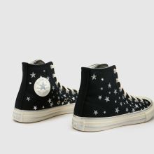 Converse All Star Hi Girls Junior in Black & Silver Converse All Star Hi,3 of 4