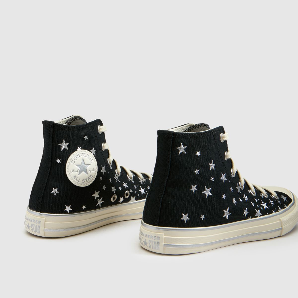 Converse All Star Hi Girls Junior in Black & Silver Converse All Star Hi 4
