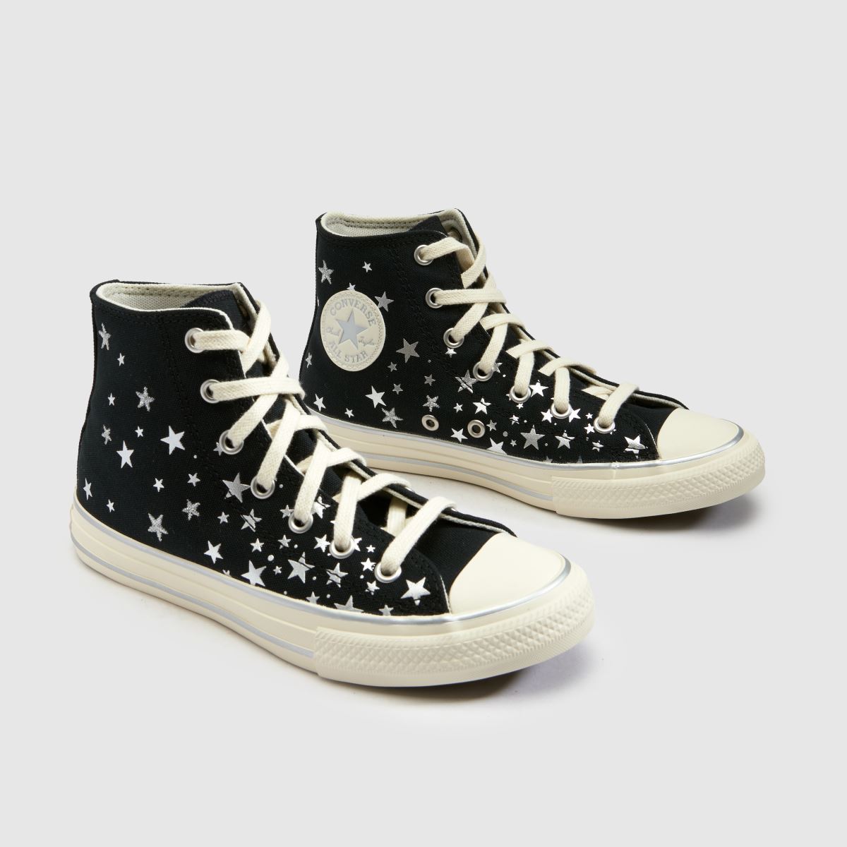 Converse All Star Hi Girls Junior in Black & Silver Converse All Star Hi 7