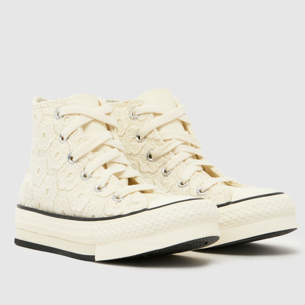 Converse All Star EVA Lift Hi Girls Junior in Stone Converse All Star EVA Lift Hi 1