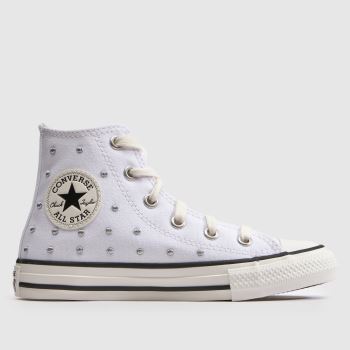 Converse White Multi All Star Hi Girls Junior