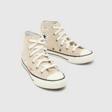 Converse All Star Hi Girls Junior in Natural Converse All Star Hi,4 of 4
