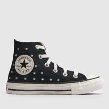 Converse All Star Hi Girls Youth in Black Multi Converse All Star Hi,1 of 4