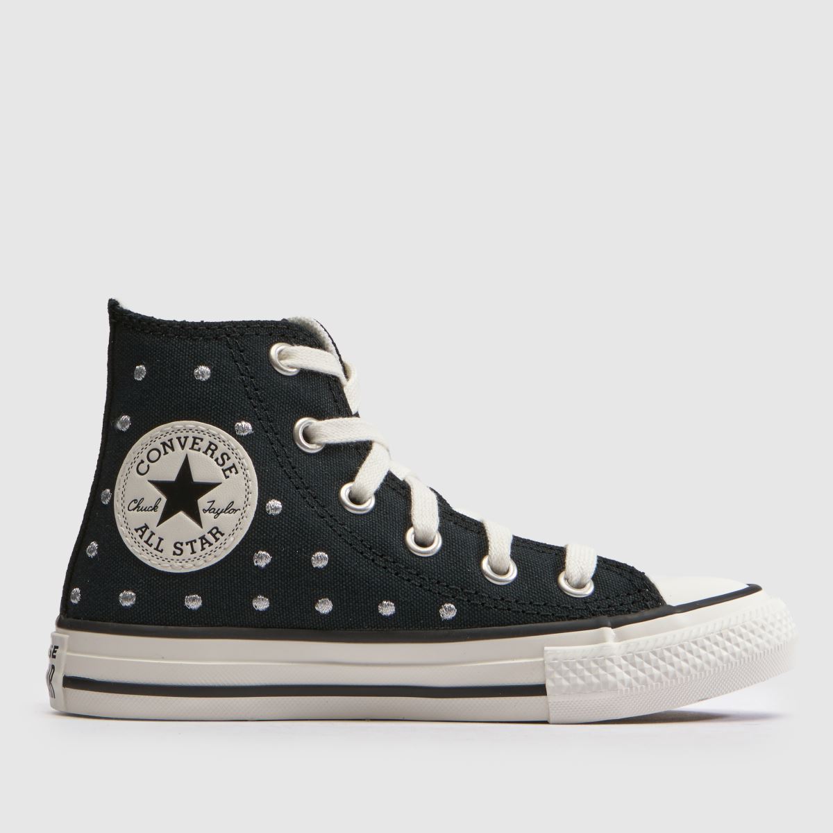 Converse All Star Hi Girls Youth in Black Multi Converse All Star Hi