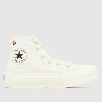 Converse White All Star EVA Lift Hi Girls Junior