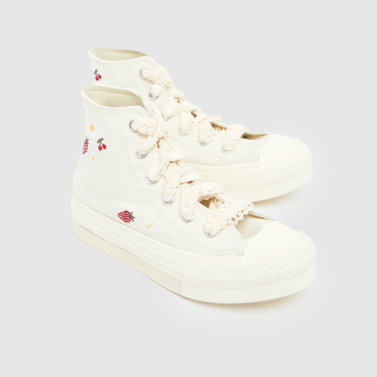 Converse All Star EVA Lift Hi Girls Junior in White Converse All Star EVA Lift Hi 7