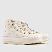 Converse All Star EVA Lift Hi Girls Junior in White & Silver Converse All Star EVA Lift Hi,2 of 4