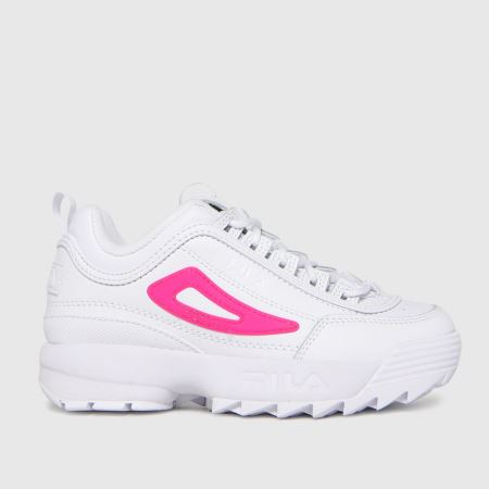 girls white fila trainers