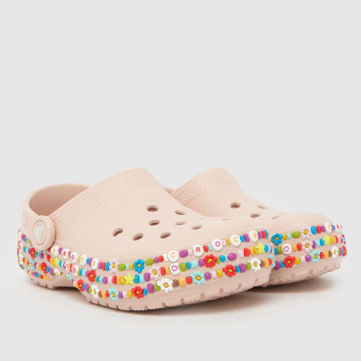 Crocs Classic Charms Clog Girls Junior in Pale Pink Crocs Classic Charms Clog 1