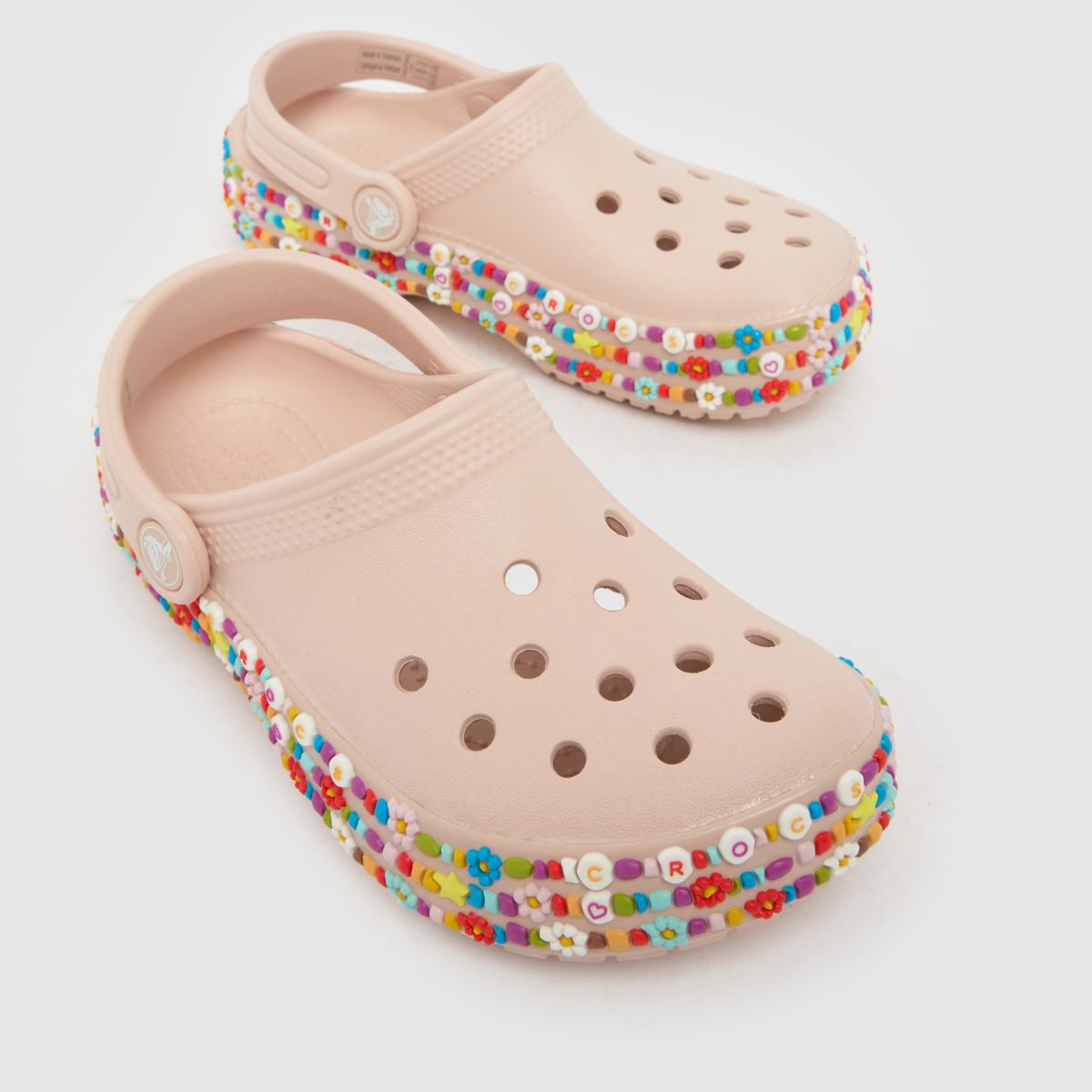 Crocs Classic Charms Clog Girls Junior in Pale Pink Crocs Classic Charms Clog 4
