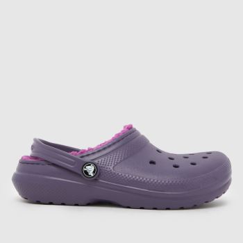Crocs Purple Classic Lined Clog Girls Junior