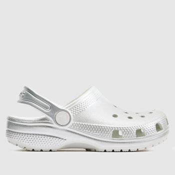 Crocs Silver Classic Clog Girls Junior