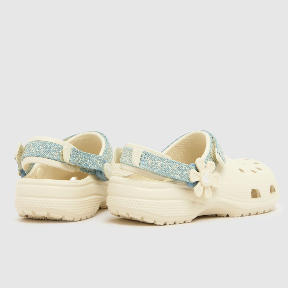 Crocs Classic Flower Clog Girls Junior in White & Blue Crocs Classic Flower Clog 7