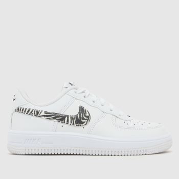 Nike White Multi Air Force 1 Girls Junior