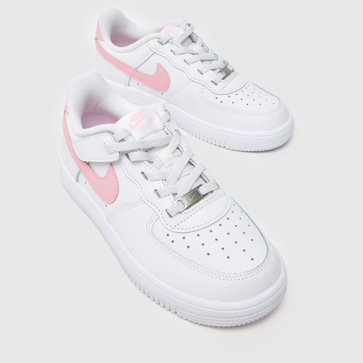 Nike Force 1 Low EasyOn Girls Junior in White & Pink Nike Force 1 Low EasyOn 4