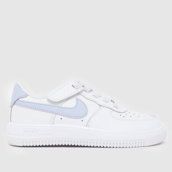 Nike White & Purple Force 1 Low EasyOn Girls Junior