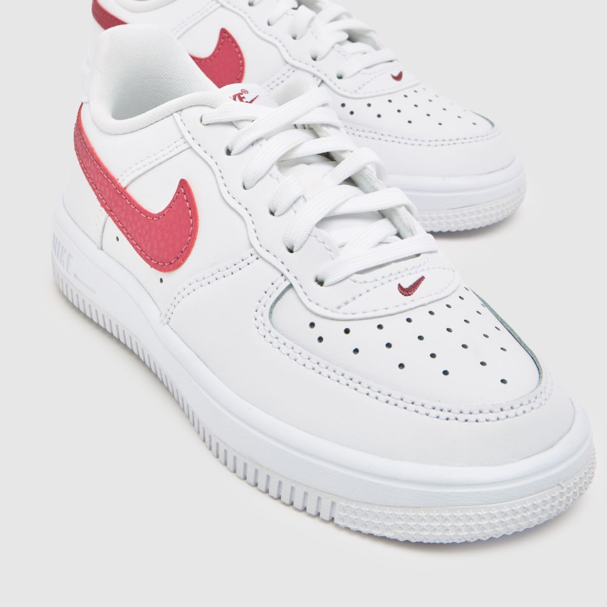 Nike Air Force 1 Girls Junior in White & Burgundy Nike Air Force 1 4