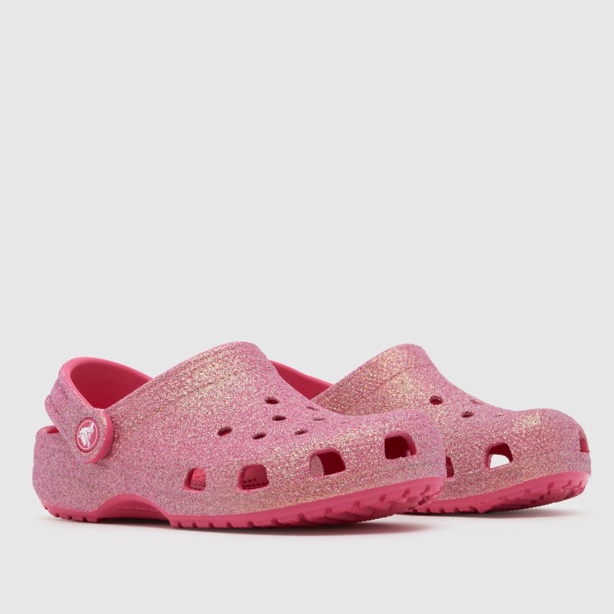 Crocs Classic Glitter Clog Girls Junior in Pink Crocs Classic Glitter Clog 1