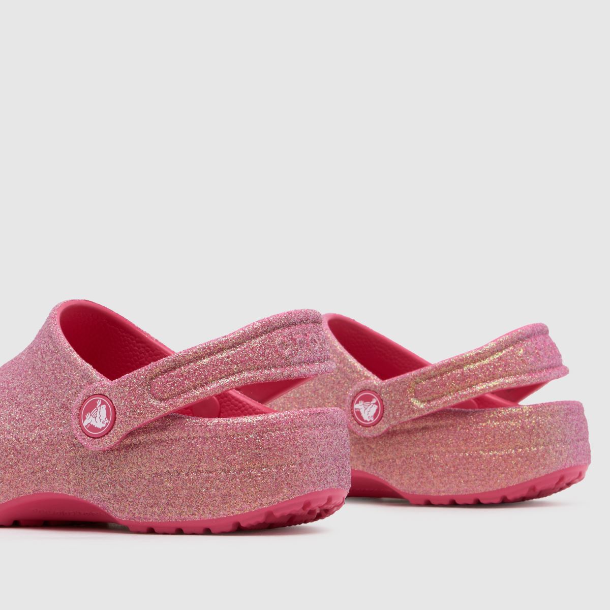 Crocs Classic Glitter Clog Girls Junior in Pink Crocs Classic Glitter Clog 7