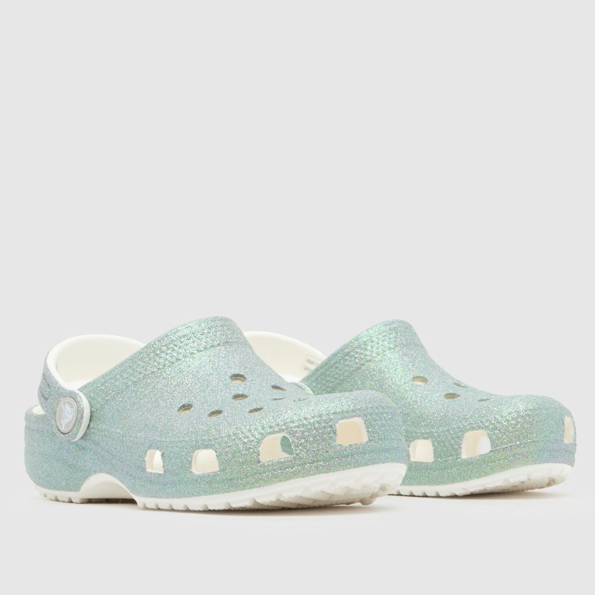 Crocs Classic Glitter Clog Girls Junior in Silver Crocs Classic Glitter Clog 1