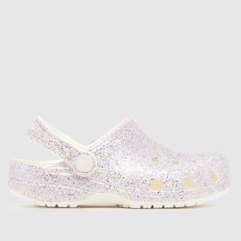 Crocs Pink Multi Classic Glitter Clog Girls Junior