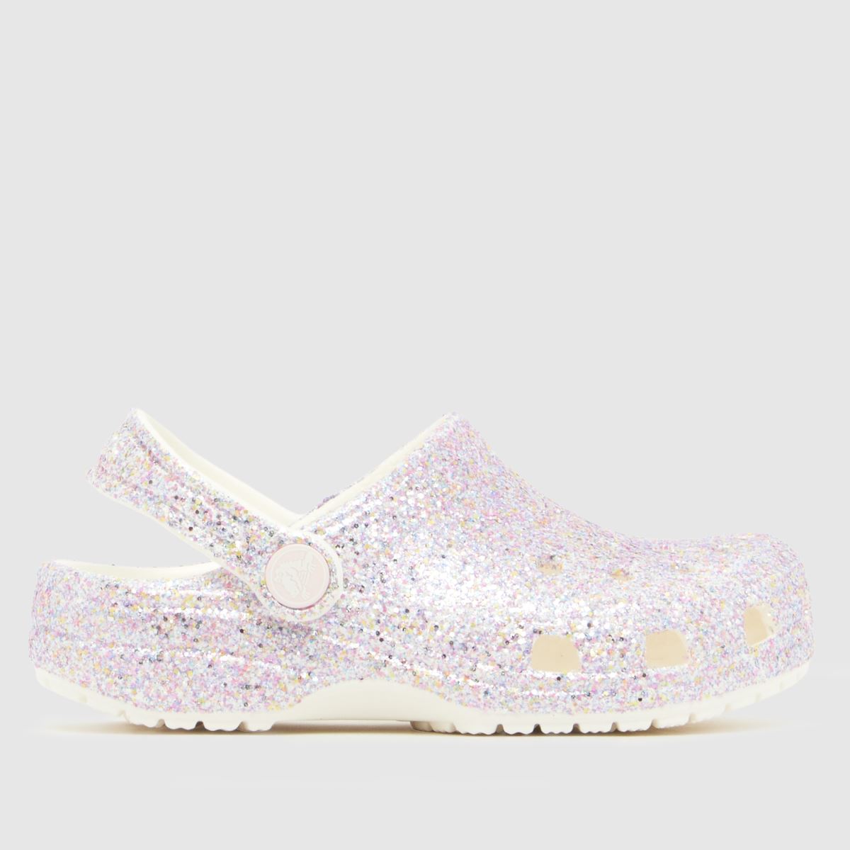 Crocs Pink Multi Classic Glitter Clog Girls Junior Sandals