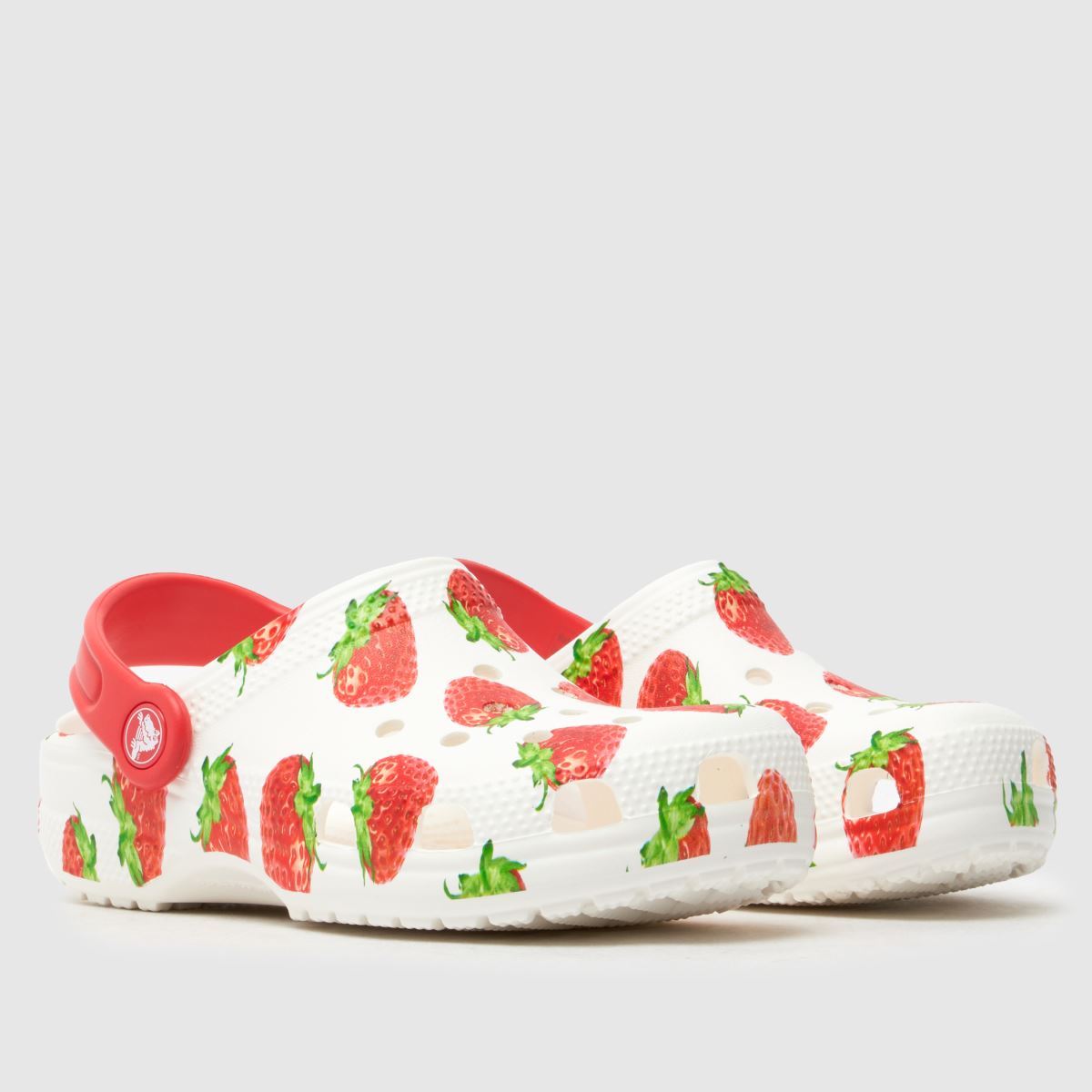 Crocs Classic Fresh Fruit Clog Girls Junior in White Red