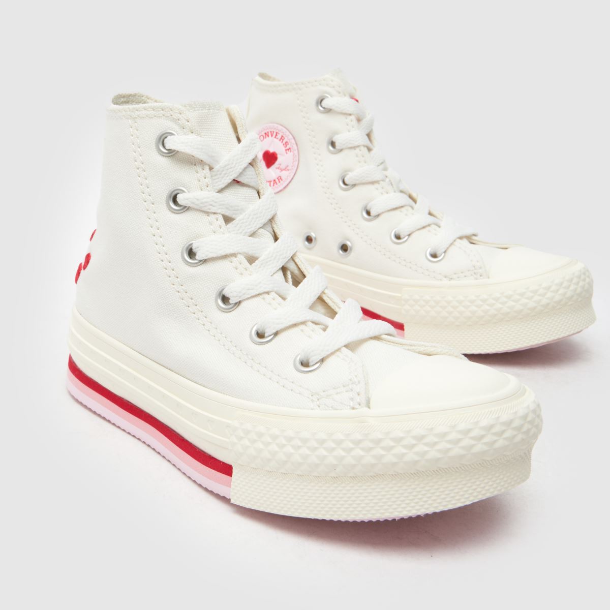 Converse EVA Lift Hi Valentines Girls Junior in White & Pink Converse EVA Lift Hi Valentines 4