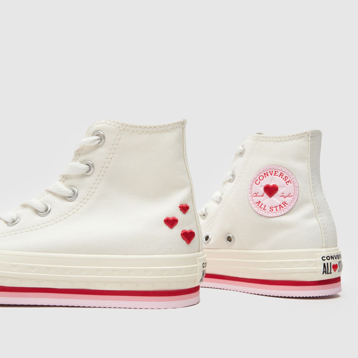 Converse EVA Lift Hi Valentines Girls Junior in White & Pink Converse EVA Lift Hi Valentines 7