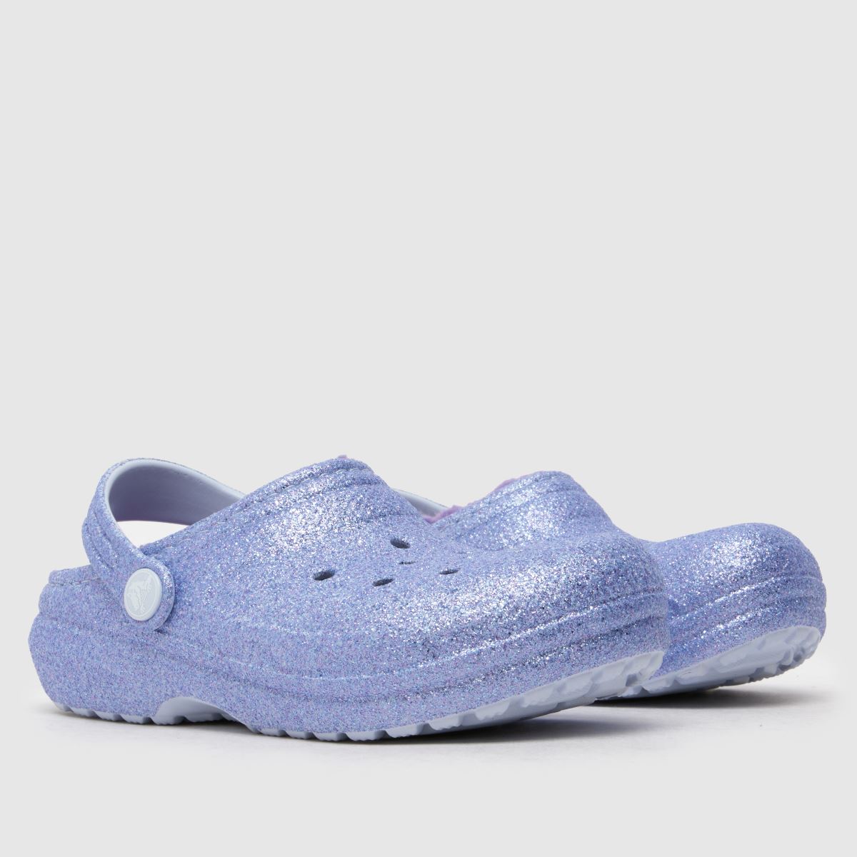 Crocs Classic Lined Glitter Clog Girls Junior in Purple Crocs Classic Lined Glitter Clog 1