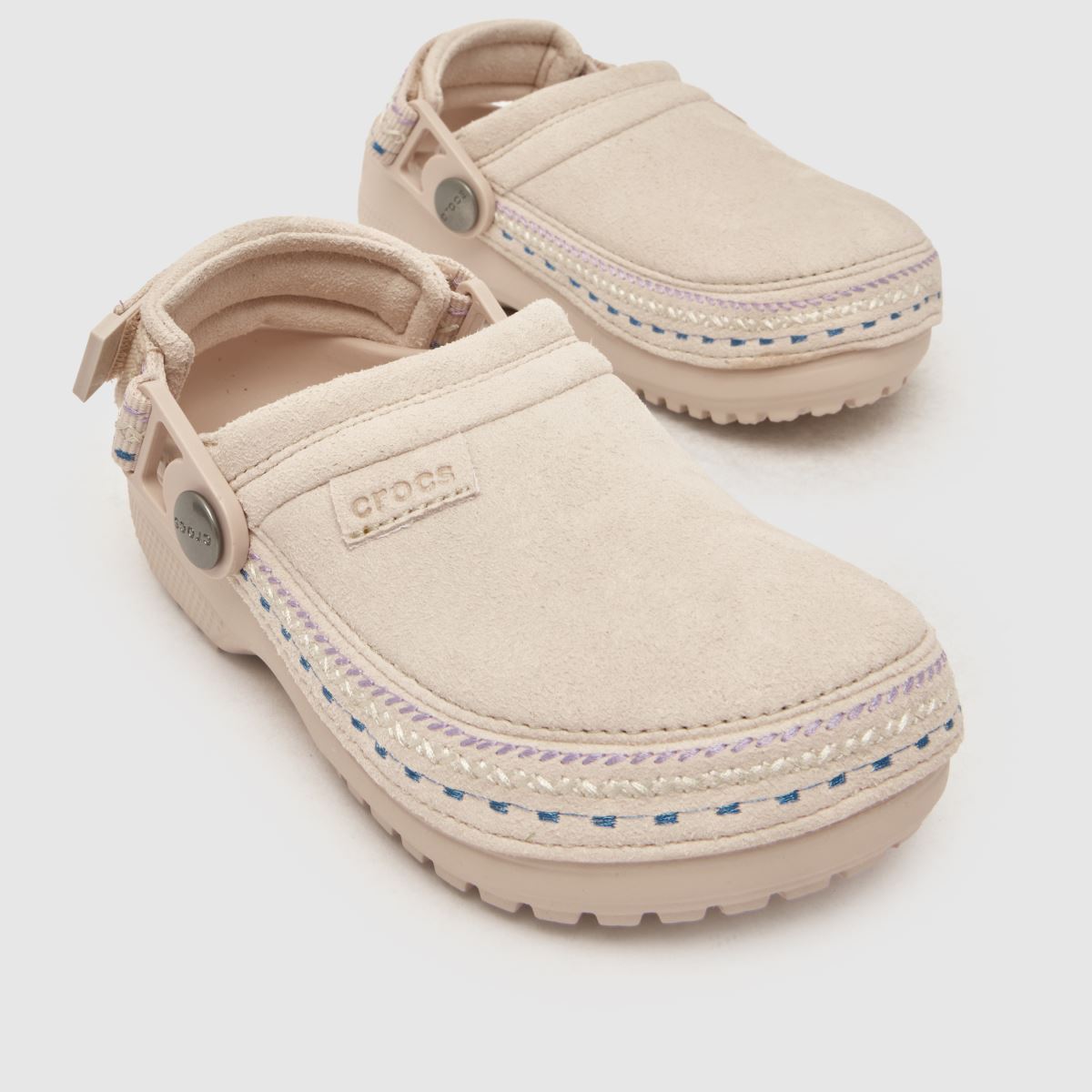 Crocs Classic Crafted Stitch Clog Girls Junior in Pale Pink Crocs Classic Crafted Stitch Clog 4