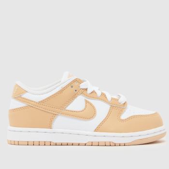 Nike White & Beige Dunk Low Girls Junior