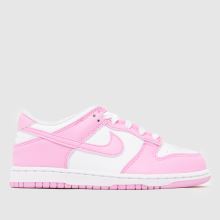 Nike Dunk Low Girls Junior in White & Pink Nike Dunk Low,1 of 4