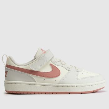 Nike White & Pink Court Borough Low Girls Junior