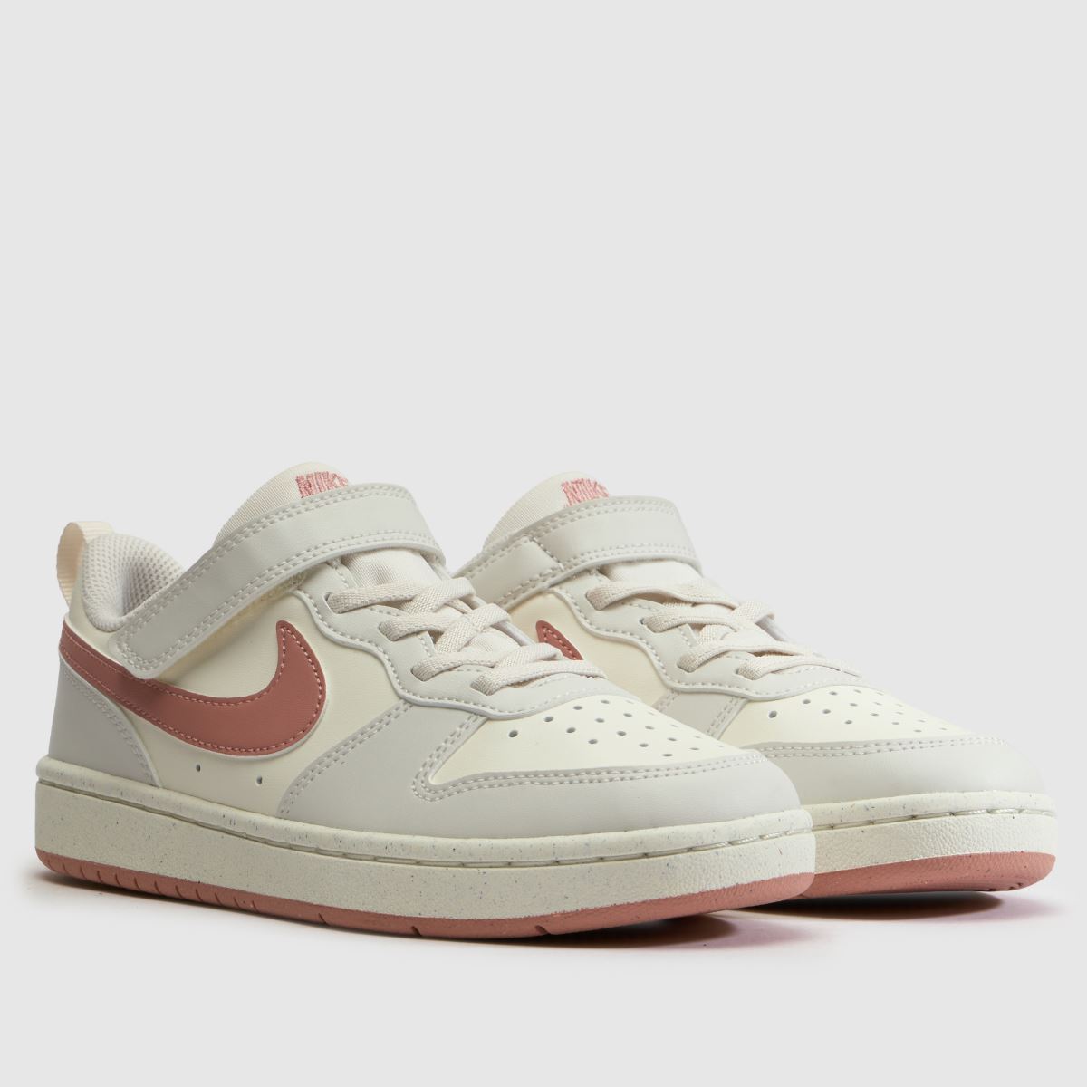 Nike Court Borough Low Girls Junior in White & Pink Nike Court Borough Low 1
