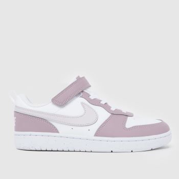 Nike White & Purple Court Borough Low Girls Junior