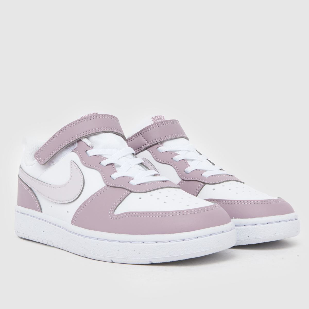 Nike Court Borough Low Girls Junior in White & Purple Nike Court Borough Low 1