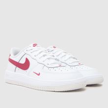 Nike Force 1 Low Girls Junior in White & Burgundy Nike Force 1 Low,2 of 4