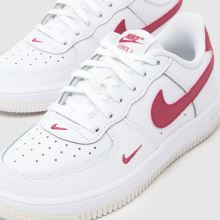 Nike Force 1 Low Girls Junior in White & Burgundy Nike Force 1 Low,4 of 4