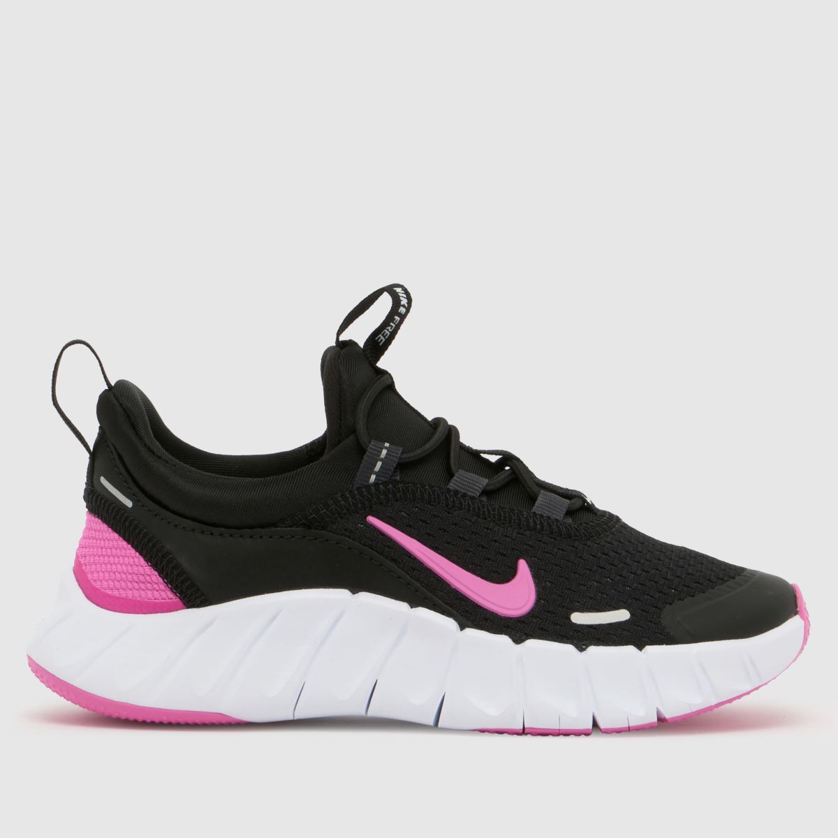 Nike Black & Pink Free Ride Girls Junior Trainers, Size: 12 (EU 30)